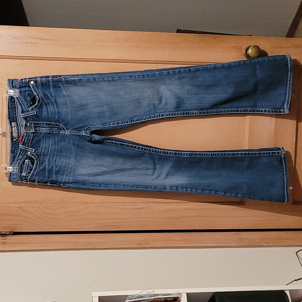 BKE Women's Drew Stretch Jeans distressed Bootcut 27x33.5 (See photos for size)